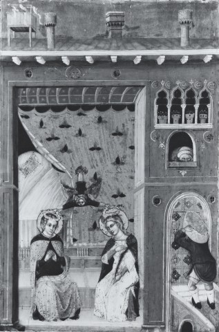 Philadelphia Museum of Art — Semitecolo Nicoletto - ambito - sec. XIV - Santa Cecilia e san Valeriano incoronati da un angelo — insieme